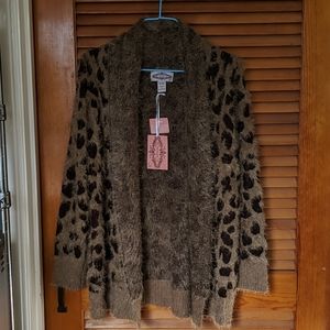 New Ultra Soft Leopard Sweater Jacket